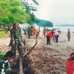 Sambil Bersihkan Pantai, Kodim 1430/Konut Edukasi Masyarakat Bahaya Membuang Sampah Plastik di Laut