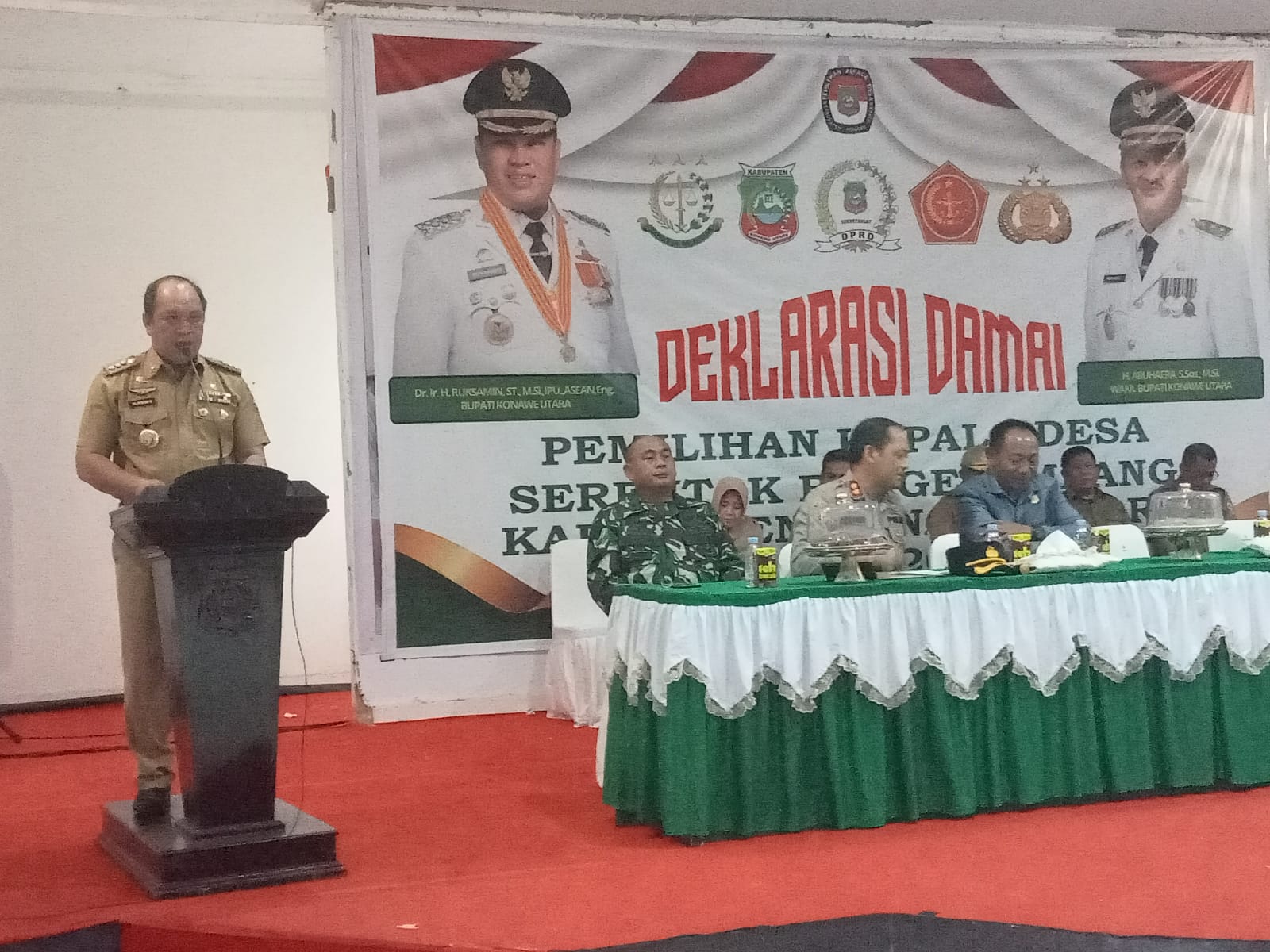 Ratusan Calon Kades Di Konut Ikuti Deklarasi Damai Menjelang Pilkades Serentak 2023