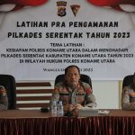 Polres Konut Gelar Latpra Pengamanan Pilkades Serentak 2023