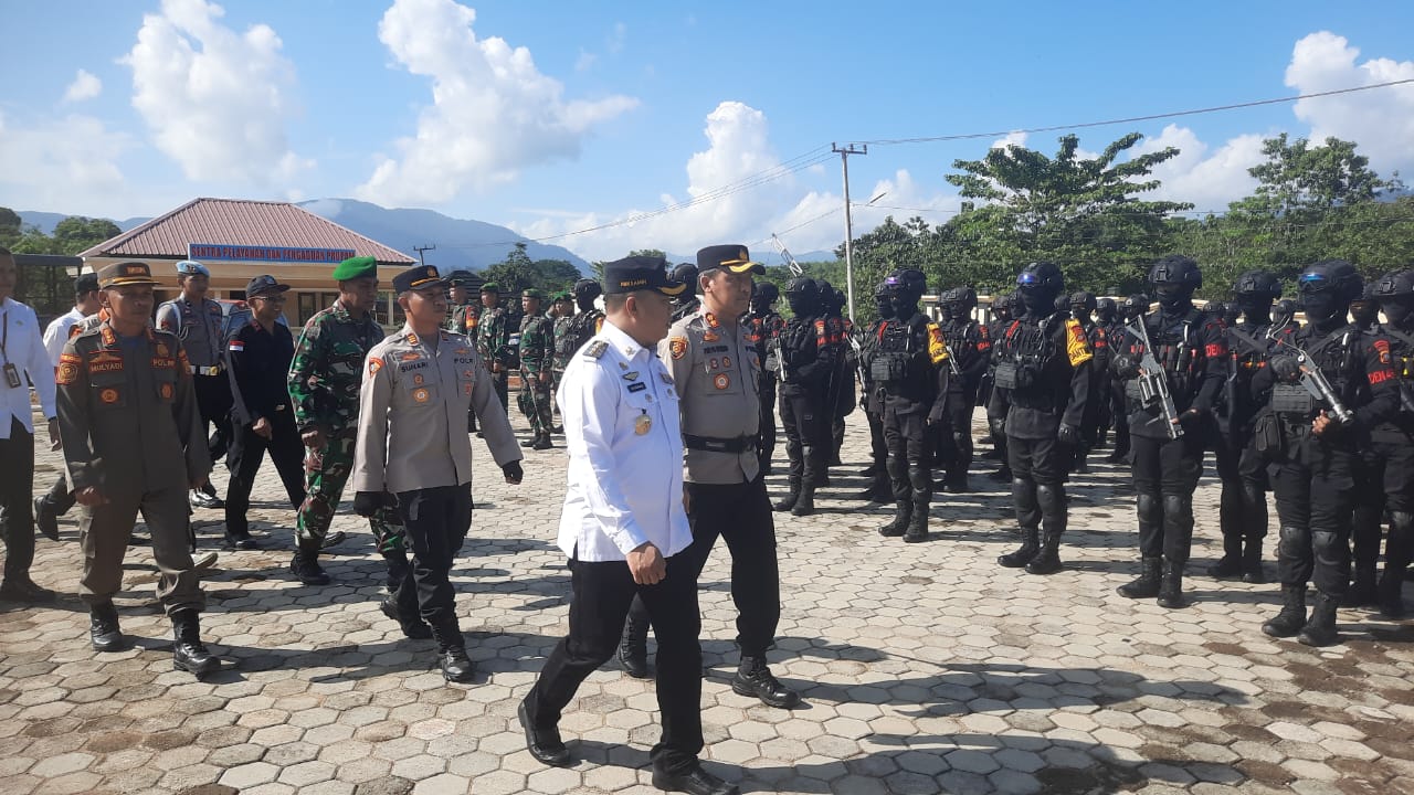 Polres Konut Laksanakan Apel Gelar Pasukan Pengamanan Pilkades Serentak 2023