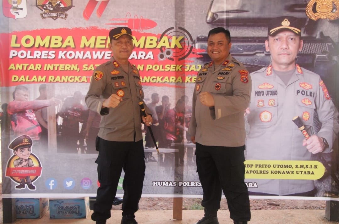 Polres Konut Gelar Lomba Menembak Antar Satker Peringati Hari Bhayangkara ke-77