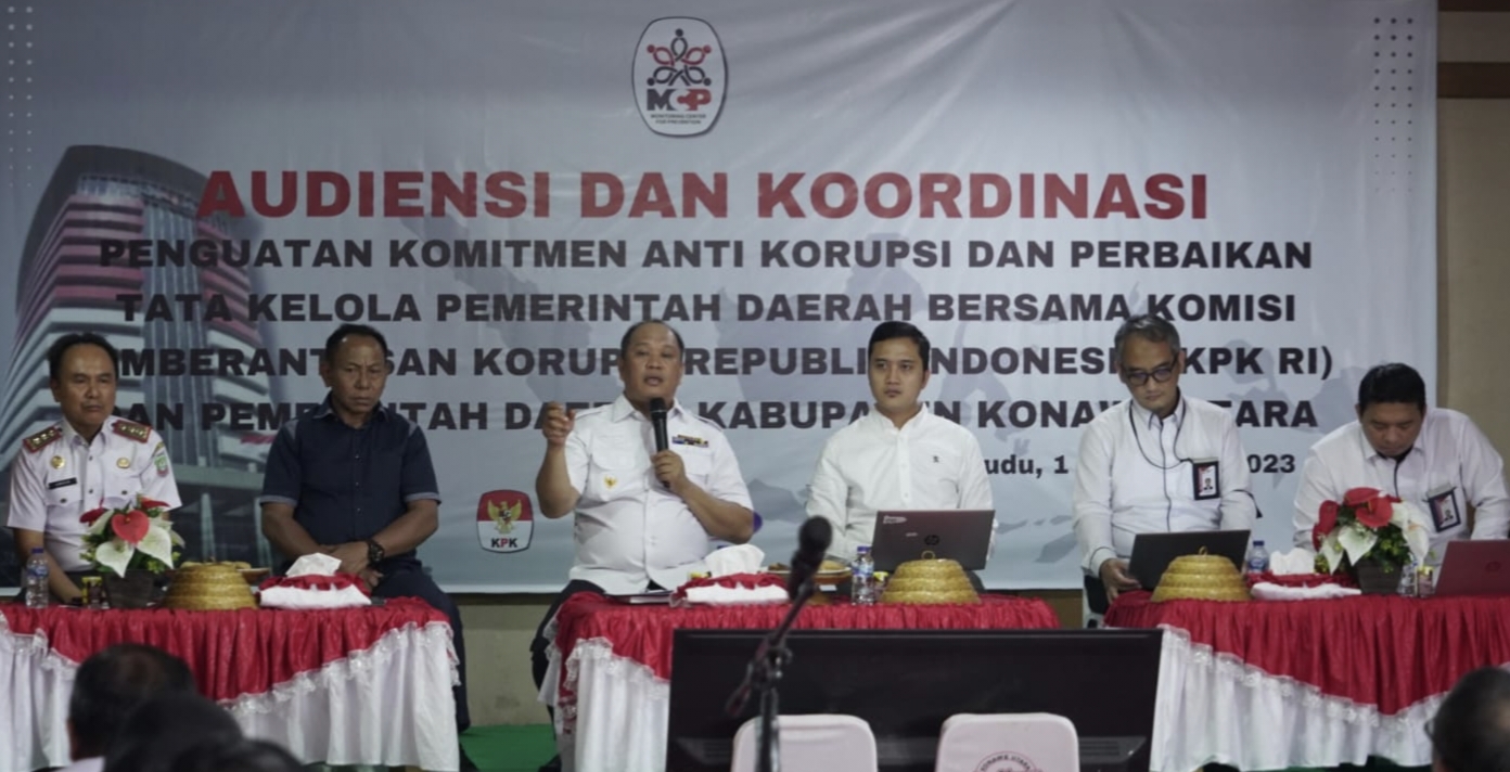 KPK Gelar Audiensi dan Koordinasi Penguatan Komitmen Anti Korupsi Bersama Pemkab Konut