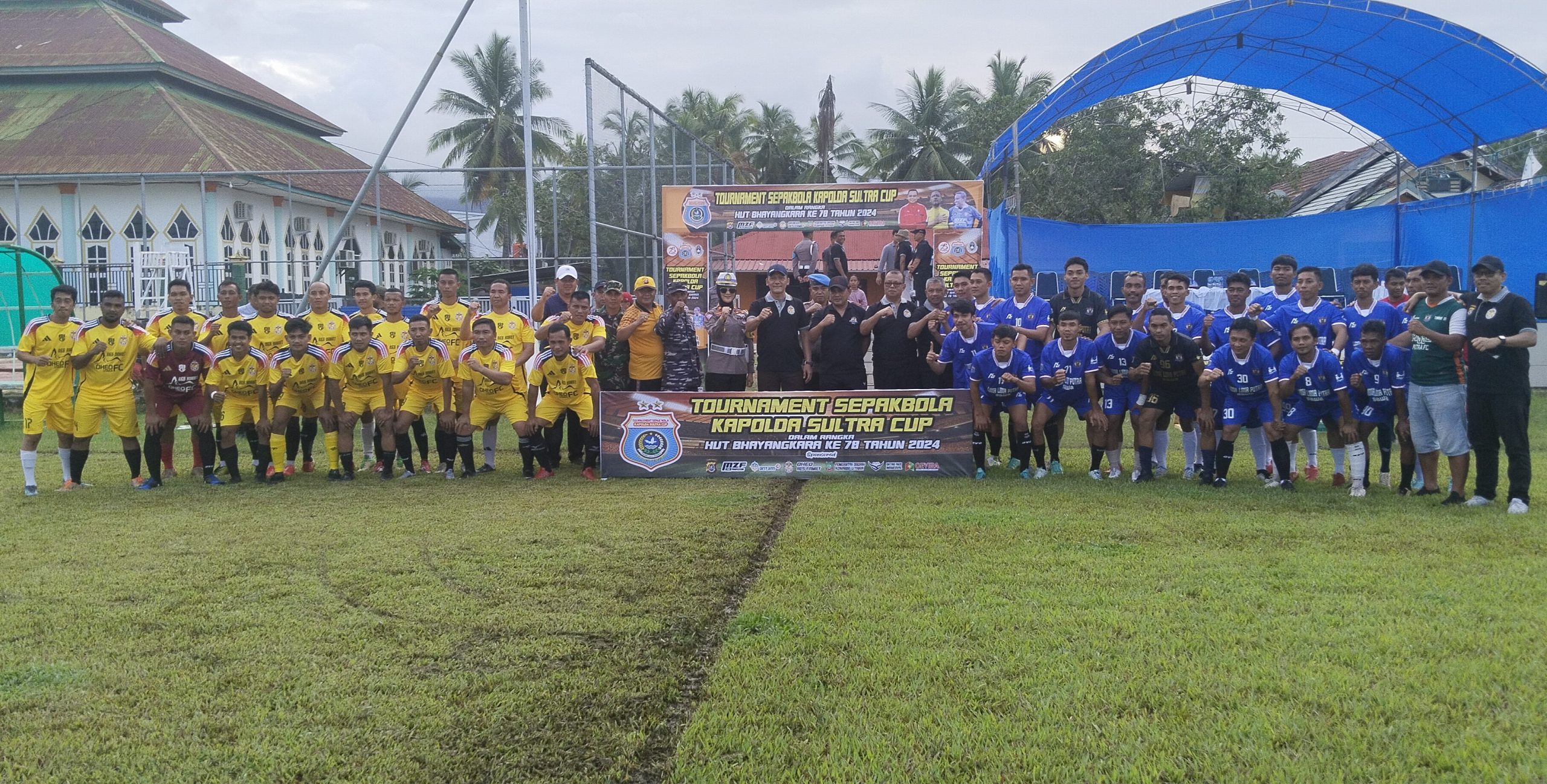 Tendangan Pertama Priyo Utomo ke Gawang Tandai Mulai Bergulirnya Kapolda Sultra Cup 2024 Zona Konawe Utara