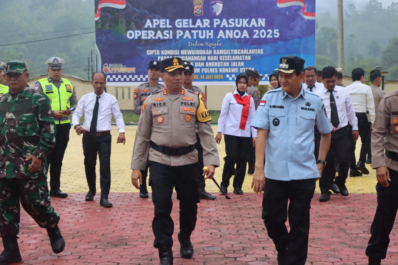 Kapolres Konut Pimpin Apel Gelar Pasukan Operasi Patuh Anoa 2025