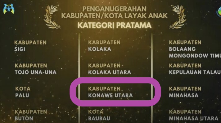 Untuk Kedua Kali, Pemda Konut Sabet Penghargaan KLA Pratama 2025