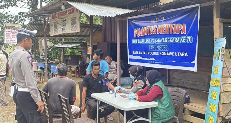 Bakti Kesehatan HUT Lantas ke-70, Puluhan Sopir Dapat Layanan Medis Gratis dari Satlantas Polres Konawe Utara