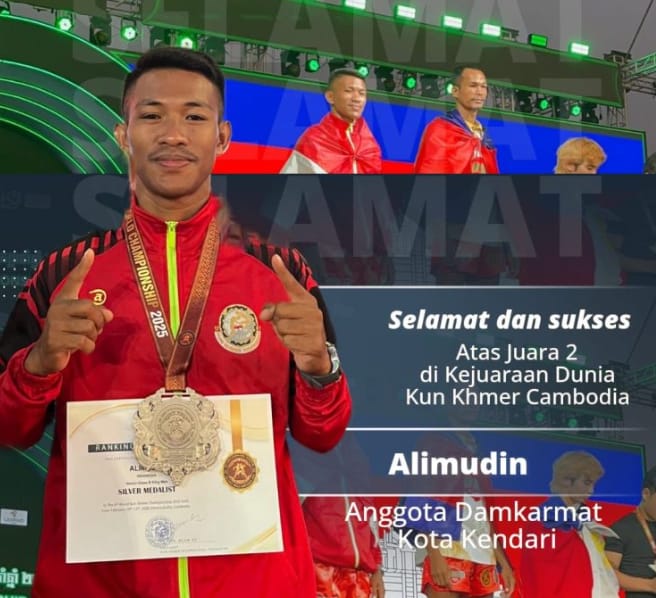 Personel Damkarmat Kendari Raih Perak di 6th Kun Khmer World Championship Kamboja