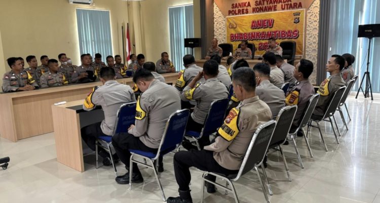 Polres Konut Gelar Anev Bhabinkamtibmas 2026, Wakapolres Tekankan Deteksi Dini dan Mediasi Konflik