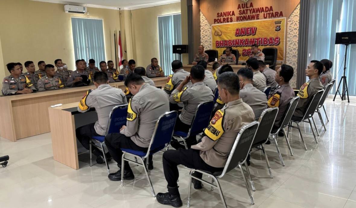 Polres Konut Gelar Anev Bhabinkamtibmas 2026, Wakapolres Tekankan Deteksi Dini dan Mediasi Konflik
