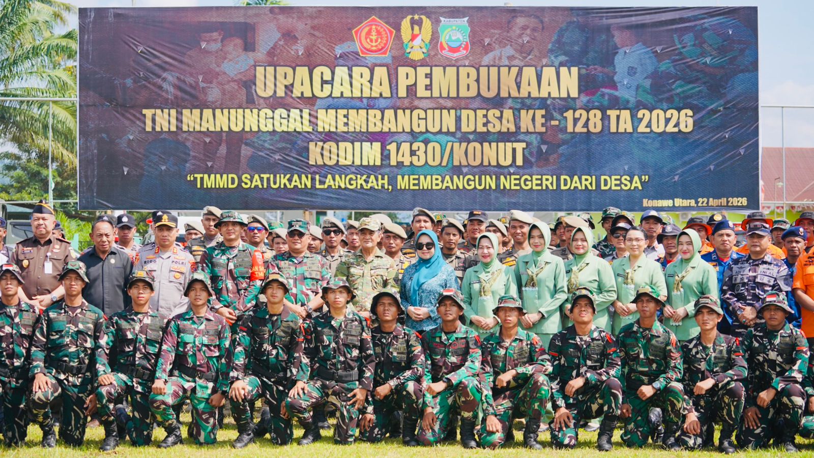 Bangun Negeri dari Desa, TMMD ke-128 di Konut Dimulai dengan Aksi Sosial untuk Warga